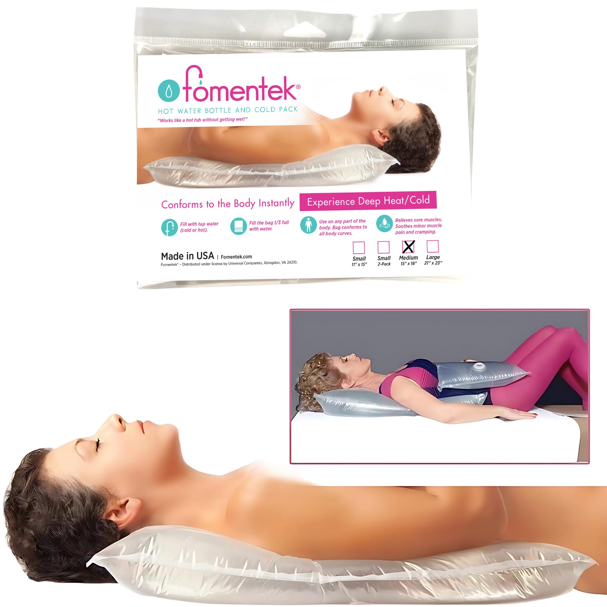 Amazon.com: Fomentek Hot Water Therapy Bag - Hot & Cold Water